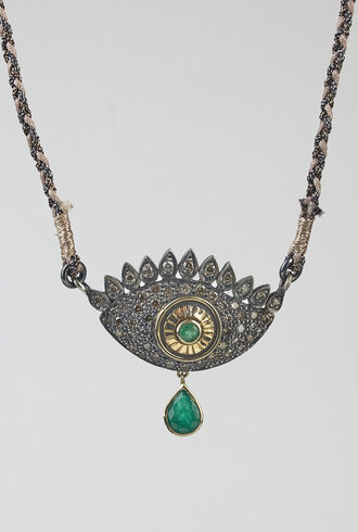Patricia Arango Diamond Eye Necklace Emerald