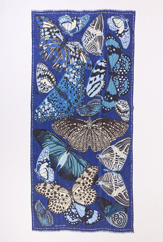Inouitoosh Oblong Papillons Scarf Navy