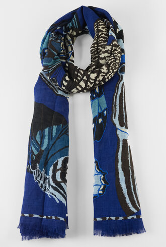 Inouitoosh Oblong Papillons Scarf Navy