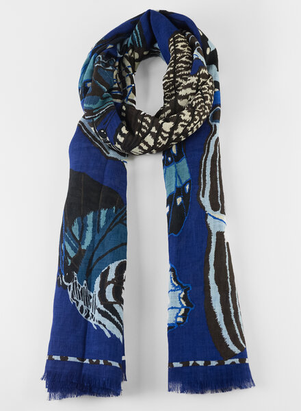 Inouitoosh Oblong Papillons Scarf Navy
