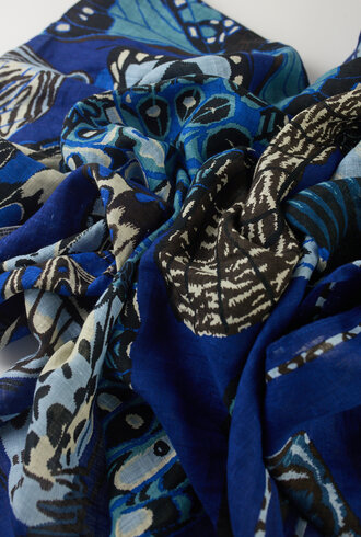 Inouitoosh Oblong Papillons Scarf Navy