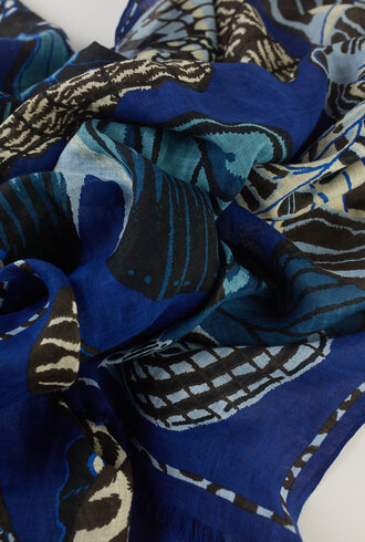 Inouitoosh Oblong Papillons Scarf Navy