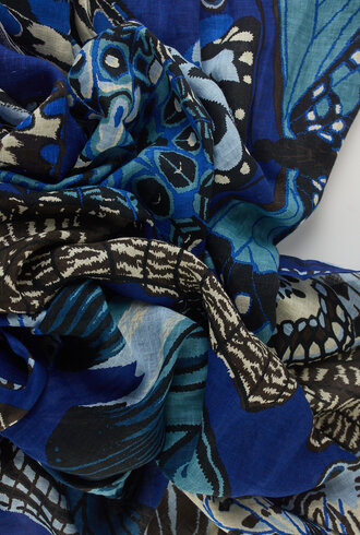 Inouitoosh Oblong Papillons Scarf Navy