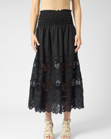 The Great The Rosette Crochet Canary Skirt Black