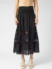 The Great The Rosette Crochet Canary Skirt Black
