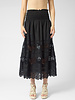The Great The Rosette Crochet Canary Skirt Black