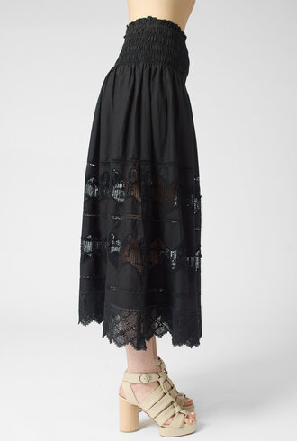 The Great The Rosette Crochet Canary Skirt Black