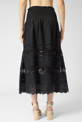 The Great The Rosette Crochet Canary Skirt Black