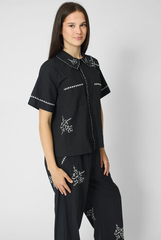 The Great The Bowling Shirt with Hanky Embroidery Black