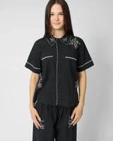 The Great The Bowling Shirt with Hanky Embroidery Black