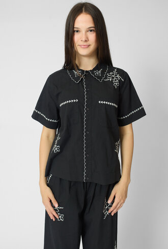 The Great The Bowling Shirt with Hanky Embroidery Black
