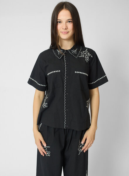 The Great The Bowling Shirt with Hanky Embroidery Black
