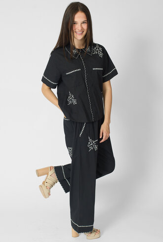 The Great The Bowling Shirt with Hanky Embroidery Black
