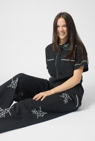 The Great The Bowling Shirt with Hanky Embroidery Black