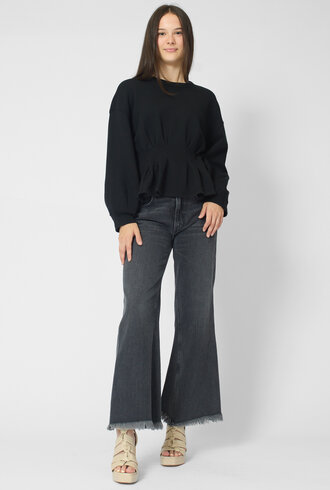 The Great The Slouchy Corset Sweatshirt Black