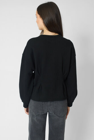 The Great The Slouchy Corset Sweatshirt Black