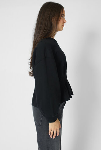 The Great The Slouchy Corset Sweatshirt Black