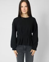 The Great The Slouchy Corset Sweatshirt Black
