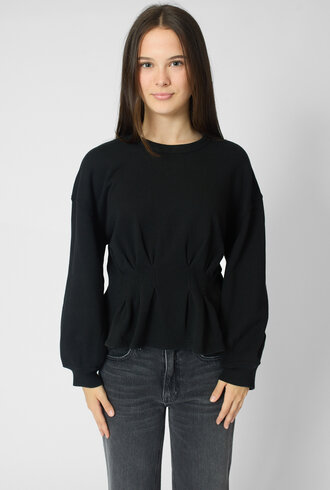 The Great The Slouchy Corset Sweatshirt Black