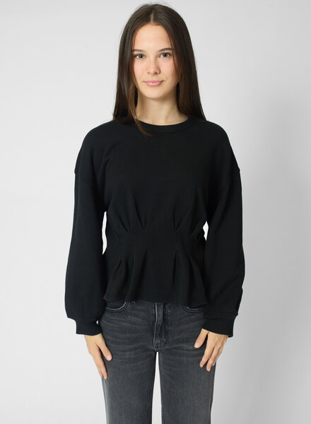 The Great The Slouchy Corset Sweatshirt Black