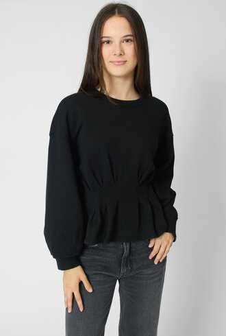 The Great The Slouchy Corset Sweatshirt Black