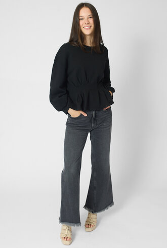 The Great The Slouchy Corset Sweatshirt Black