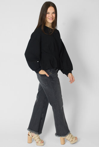The Great The Slouchy Corset Sweatshirt Black