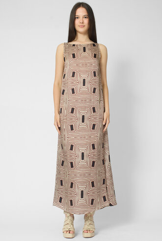 Diega Ruca Dress Ecru /Camel