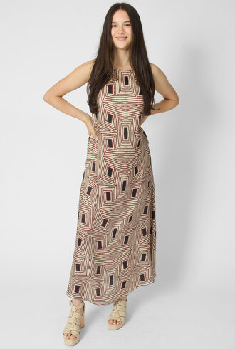 Diega Ruca Dress Ecru /Camel