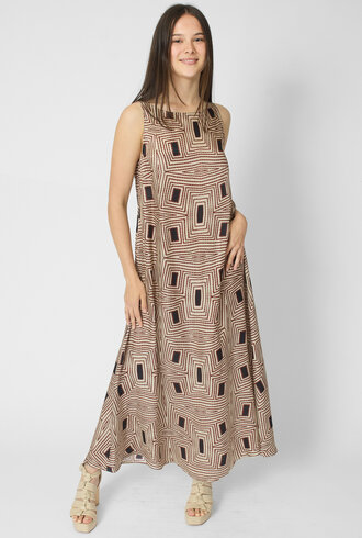 Diega Ruca Dress Ecru /Camel