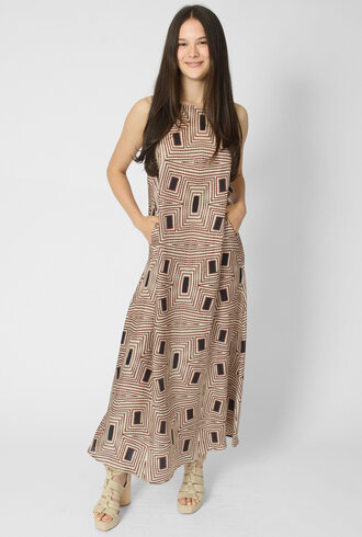 Diega Ruca Dress Ecru /Camel