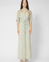Alysi Freckled Printed Shirt Dress Pistachio