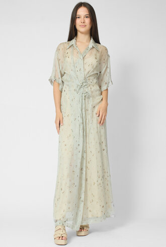 Alysi Freckled Printed Shirt Dress Pistachio