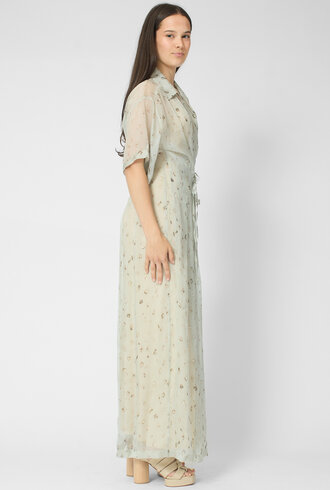 Alysi Freckled Printed Shirt Dress Pistachio
