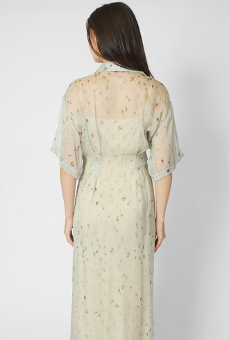 Alysi Freckled Printed Shirt Dress Pistachio