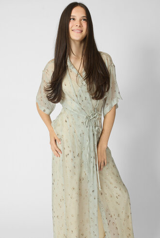 Alysi Freckled Printed Shirt Dress Pistachio