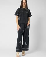 The Great The Weekend Pant Hanky Embroidery Black