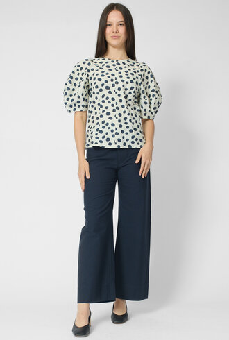 Apiece Apart Lino Top Yoyoi Cream and Navy