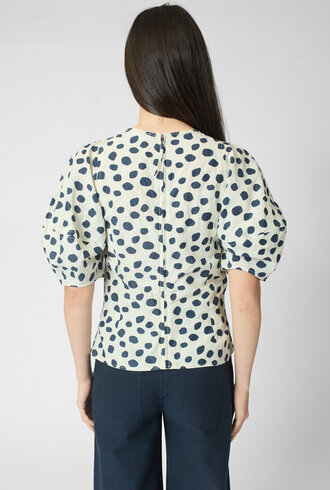 Apiece Apart Lino Top Yoyoi Cream and Navy