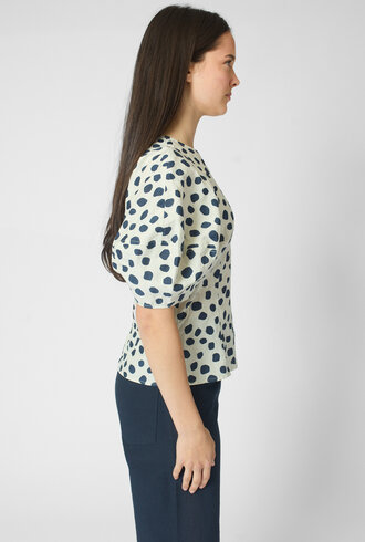 Apiece Apart Lino Top Yoyoi Cream and Navy