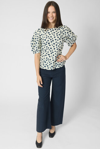 Apiece Apart Lino Top Yoyoi Cream and Navy