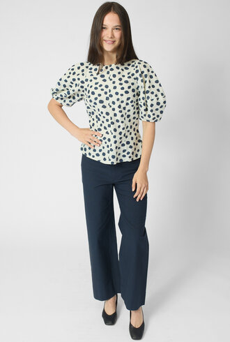 Apiece Apart Lino Top Yoyoi Cream and Navy