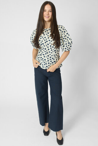 Apiece Apart Lino Top Yoyoi Cream and Navy