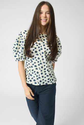 Apiece Apart Lino Top Yoyoi Cream and Navy