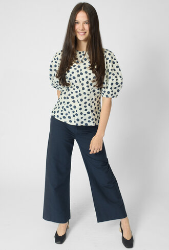 Apiece Apart Lino Top Yoyoi Cream and Navy