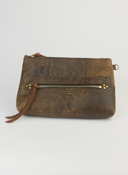 Jerome Dreyfuss Lucky Clutch Large  Marron