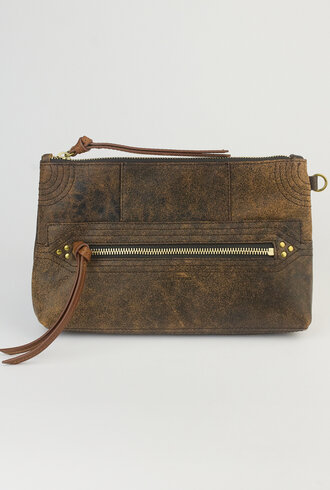Jerome Dreyfuss Lucky Clutch Large  Marron