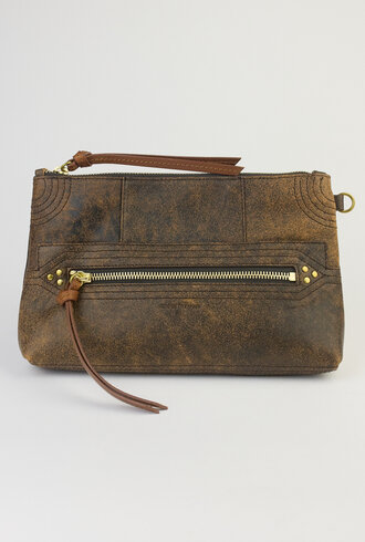 Jerome Dreyfuss Lucky Clutch Large  Marron