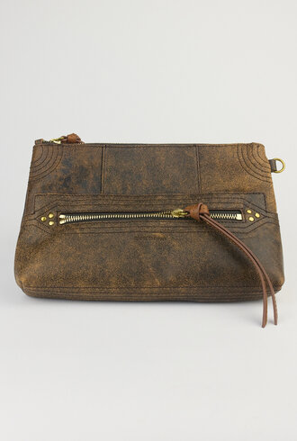 Jerome Dreyfuss Lucky Clutch Large  Marron