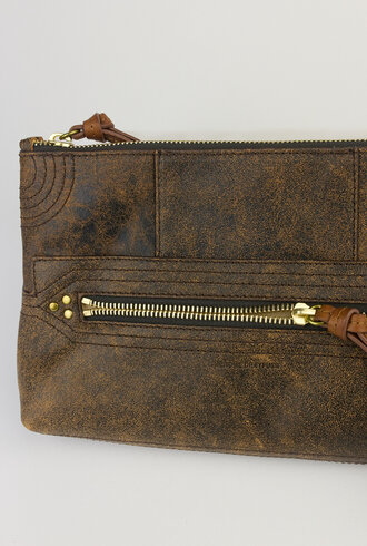 Jerome Dreyfuss Lucky Clutch Large  Marron